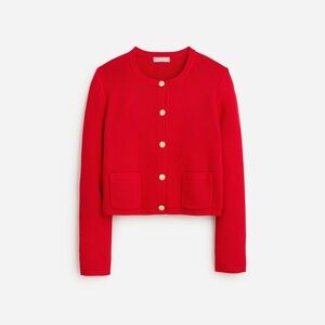 Red J CREW sweater cardigan